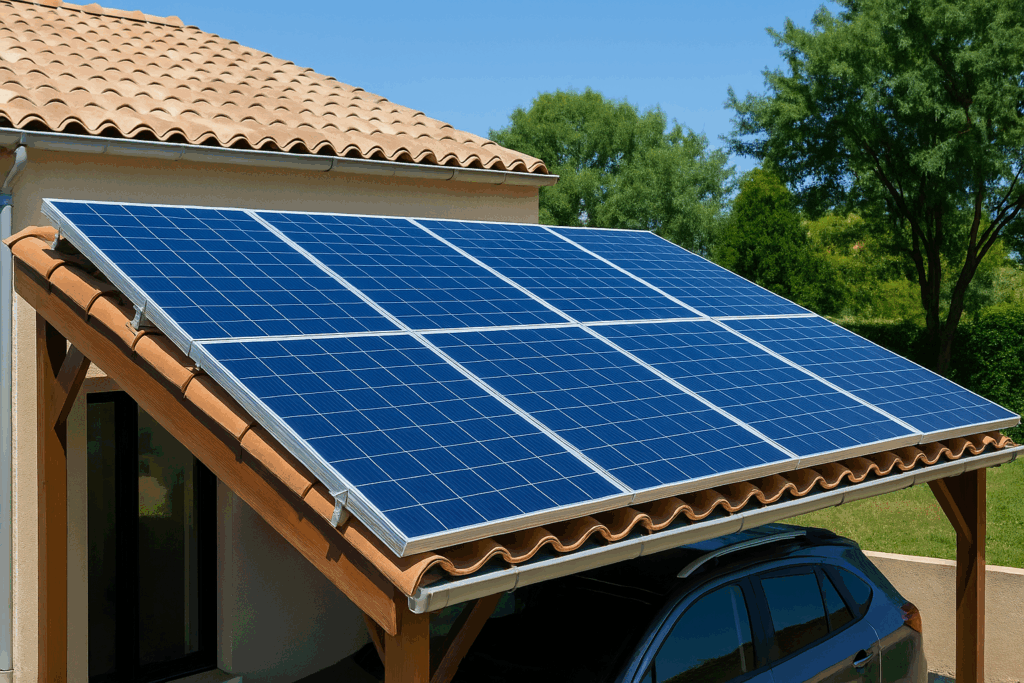 panneaux solaires abri voiture