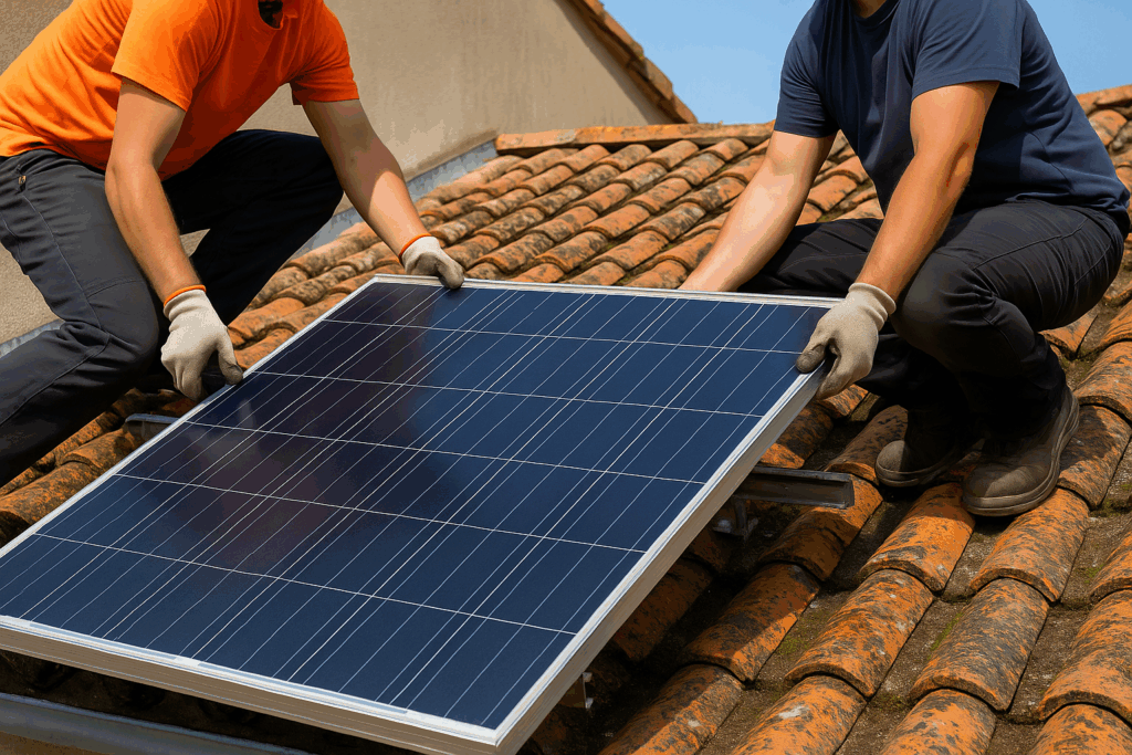 travaux toiture panneaux photovoltaïques
